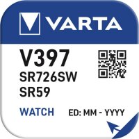 Varta - SR59 / V397 / SR726SW - 1,55 Volt Silberoxid-Zink Knopfzelle