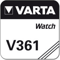 Varta - V361 / SR 721 W - 1,55 Volt 18mAh AgO - Silberoxid-Knopfzelle SR58 für Uhren und Kleingeräte