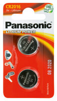 Panasonic - CR2016 - 3 Volt 90mAh Lithium - 2er Blister