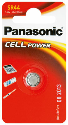Panasonic - SR44 / SR44EL - 1,55 Volt 180mAh Silberoxid
