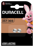 Duracell - 303 / 357 - 1,55 Volt 190mAh AgO - 2er Blister