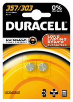 Duracell - 303 / 357 - 1,55 Volt 190mAh AgO - 2er Blister