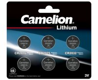camelion - 6-tlg. Lithium Knopfzellen Set - 2x CR2016 / 2x CR2025 / 2x CR2032 - 3 Volt Lithium