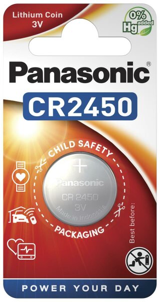 Panasonic - CR2450 - 3 Volt 620mAh Lithium