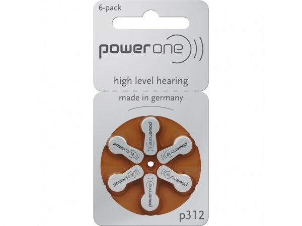 powerone - high level hearing - p312 - 1,45 Volt 170mAh Zink Luft - Hörgerätebatterie - 6er Blister