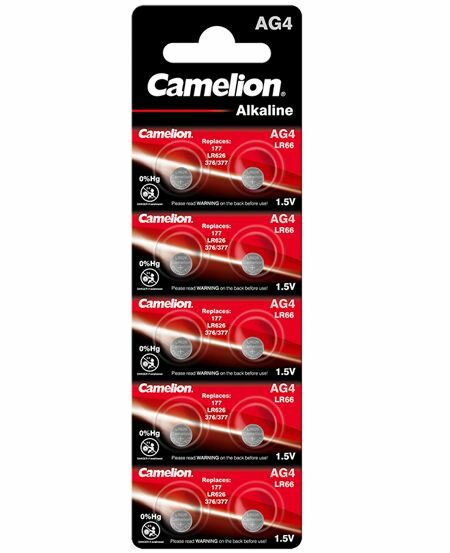 Camelion - AG4 / LR66 / LR626 / 377 - 1,5 Volt 20mAh Alkali Mangan Knopfzelle