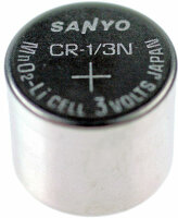 FDK / Sanyo - CR1/3N / CR-1/3N - 3 Volt 170mAh Lithium mit Printlötfahnen (-Pol=Einzelpin & +Pol=Doppelpin)