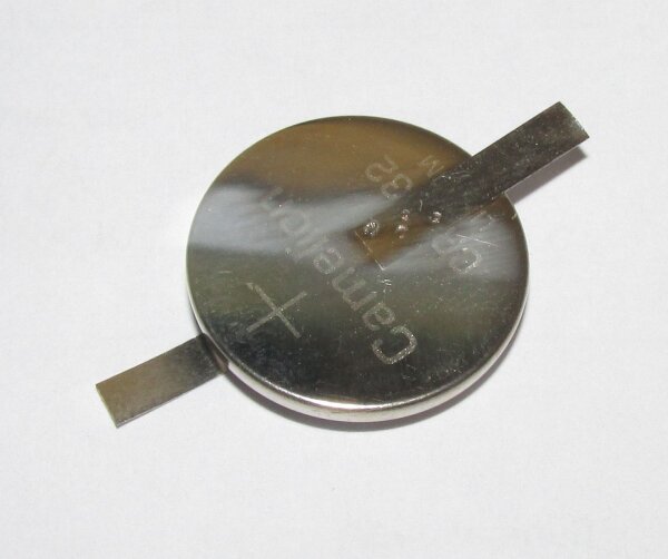 Knopfzelle - CR 2032 / CR2032 Lithium  - lose mit Ableiter Lötfahne | Z-Form