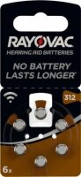 Rayovac - Hörgerätbatterie - HA312 - 1,4 Volt 180mAh Zink-Luft - EOL = Mindesthaltbarkeitsdatum abgelaufen