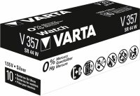 Varta - V357 / SR44 - 1,55 Volt 145mAh Silberoxid-Zink-Knopfzelle - EOL = Mindesthaltbarkeitsdatum abgelaufen