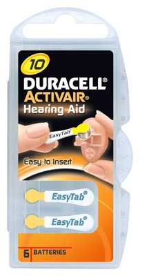 Duracell - Hörgerätebatterie Activair / Hearing Aid / 10 / PR70 - 1,45 Volt 90mAh Zinc Air - 6er Blister - EOL = Mindesthaltbarkeitsdatum abgelaufen