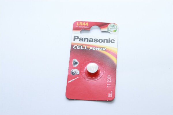 Panasonic - LR44 / A76 / AG13 / 1166A / LR1154 / 303 / 357  - 1,5 Volt 120mAh AlMn - EOL = Mindesthaltbarkeitsdatum abgelaufen