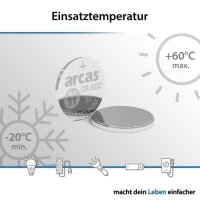 arcas - CR2032 - 3 Volt 210mAh Lithium - 5er Pack