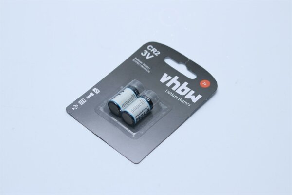 vhbw - CR2 - 3 Volt Lithium-Mangan - 2er Blister - EOL = Mindesthaltbarkeitsdatum abgelaufen