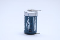 Ansmann - ER14250 - 1/2AA - 3,6 Volt 1200mAh Li-SOCl2 - Lithium Spezial-Batterie mit Printlötfahnen (+Pol=Einzelpin & -Pol=Einzelpin)