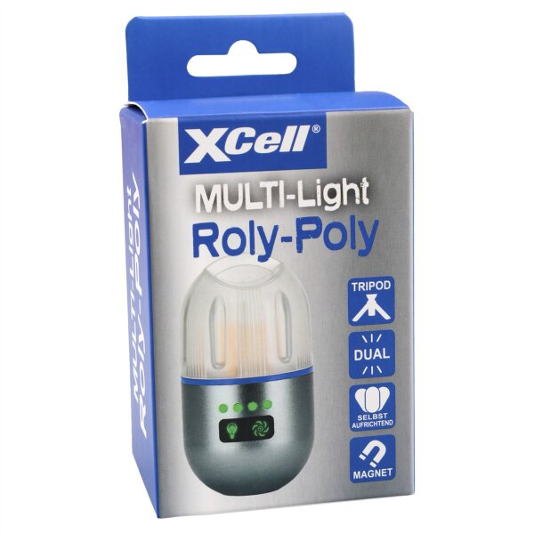 XCell LED Taschenlampe & Laterne MULTI-Light Roly-Poly mit USB-C, Magnet, Tripod – 253 Lumen